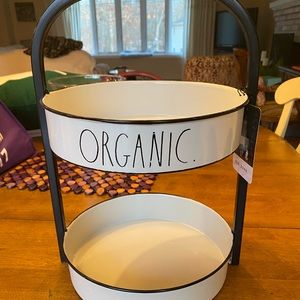 Rae Dunn Two Tier Organic Metal Tray NWT HTF